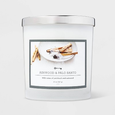 20oz Jar 3-Wick Ashwood and Palo Santo Candle - Threshold™