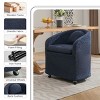 Single Chenille Upholstered Dining Armchair with Back Cushion & Universal Wheels,Modern Wingback Style,24"W x 22"D x 30"H-The Pop Home - 2 of 4