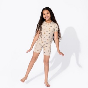 Bellabu Bear Football Bamboo Kids Pajama Short Set - 1 of 4