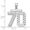 Black Bow Jewelry 14k White Gold, Varsity Collection, Large D/C Pendant, Number 70 - 2 of 3