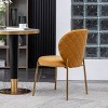 Roundhill Furniture Amoa Contemporary Velvet Upholstery Dining Chair, Yellow, Set of 2 - 4 of 4