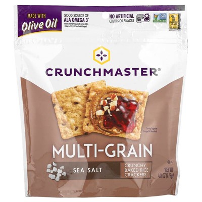 Crunchmaster, Multi-Grain, Crunchy Baked Rice Crackers, Sea Salt, 4 oz