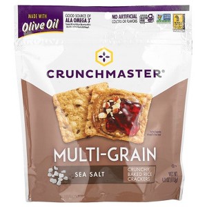 Crunchmaster, Multi-Grain, Crunchy Baked Rice Crackers, Sea Salt, 4 oz - 1 of 2