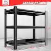 Syemin Utility Storage Shelves 3-Layer Metal Storage Rack, Adjustable Height Storage Rack, Heavy-Duty Garage Shelving Units, Black, 39.4"*13.8"*31.5" - 4 of 4