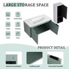 ChicFurnit Bathroom Vanities Floating Vanity with Drop Shaped Resin Sink and Soft Close Doors for Bathroom, Green, 35.8"*18.2"*18.2" - 4 of 4