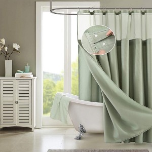 Dainty Home Complete Shower Curtain With Detachable Liner - 1 of 4