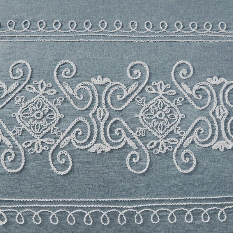Intelligent Design Laurel Embroidered Duvet Cover Set Blue, 6 of 11