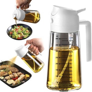 16oz/470ml Glass Olive Oil Sprayer for Cooking – Olive Oil Dispenser Bottle for Kitchen Gadgets and Air Fryer Accessories, Salad, BBQ - Ash - 1 of 4
