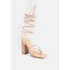 Pole Dance Lace Up Block Heel Women Sandals - 2 of 4