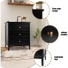 Black 3 Drawer Nightstand, Wood Night Stands Side Table With Extra-large Storage Space for Living Room, Bedroom - 4 of 4