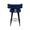 Meridian Furniture,Fitzroy Navy Velvet Counter Stool, Set of 2 - 3 of 4