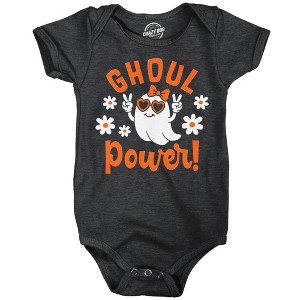 Ghoul Power Baby Bodysuit Funny Sarcastic Halloween Ghost Graphic Novelty Jumper For Infants - Crazy Dog Baby Bodysuit For Halloween Season - 1 of 4