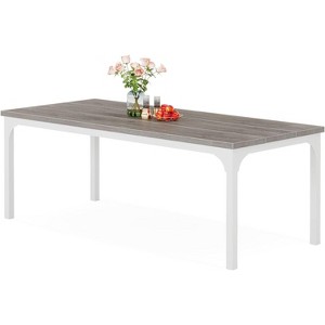Tribesigns 70.9-inch Rectangular Dining Table for 6-8 People, Modern Wood Kitchen Table for Dining Table, Grey & White - 1 of 4