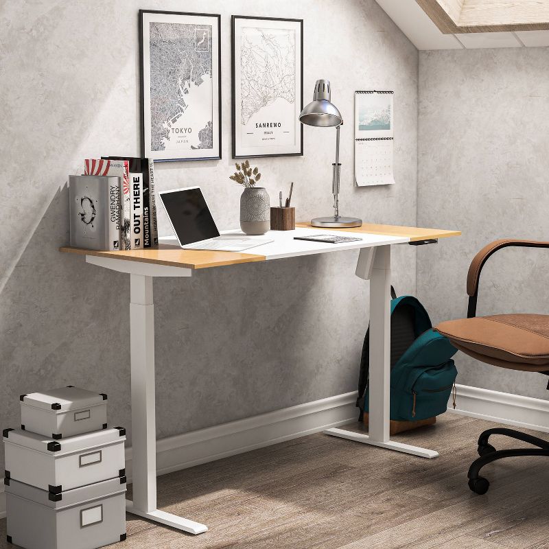 James Metal Adjustable Standing Desk White - miBasics, 5 of 12