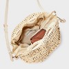 Straw Beaded Drawstring Crossbody Bag - Universal Thread™ Light Beige - 4 of 4