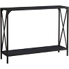 Kings Brand Furniture – Kandin Modern Console Sofa Table with Storage Shelf, Pewter/Black Glass - Perfect for Entryways and Living Rooms - 2 of 4