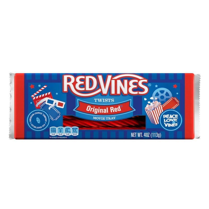 Red Vines Original Red Licorice Twists, Movie Tray - 4oz, 1 of 8