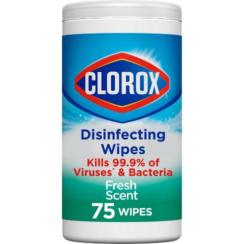  Clorox Disinfecting Wipes, Bleach Free Cleaning Wipes,  Household Essentials, Fresh Scent, Moisture Seal Lid, 75 Wipes, Pack of 3  (New Packaging) : Health & Household