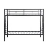 NicBex Modern Twin Over Twin Loft and Bunk Bed,Metal Bunk Bed Frame with Ladder and High Guardrail for Teens Adults,Large Under Bed Storage - 3 of 4