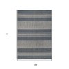 8' X 10'  and Gray Striped Stain Resistant Indoor Outdoor Area Rug - 3 of 4
