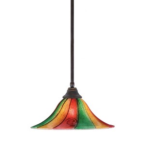 Toltec Lighting Any 1 - Light Pendant in  Dark Granite with 16" Mardi Gras Shade - 1 of 1