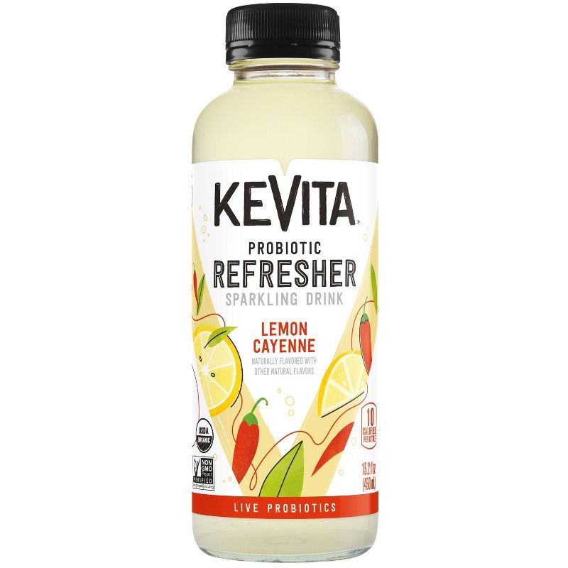 KeVita Lemon Cayenne Sparkling Probiotic Drink - 15.2 fl oz, 1 of 5