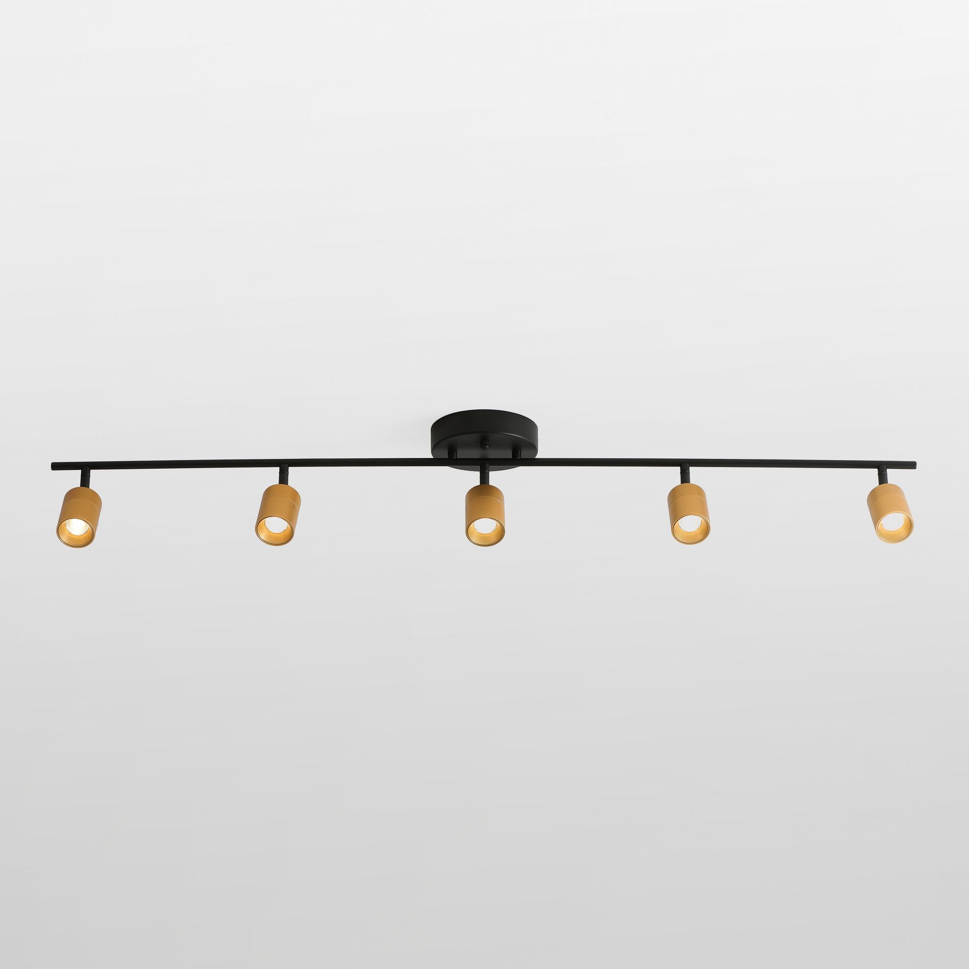 VidaLite Shura 5-Head LED Track Light Brass and Black