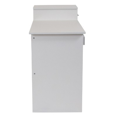 White Wood Computer Desk with Drawer and Keyboard Tray