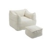 CAVINAS Faux Fur Bean Bag Chair with Footstool,Lazy Floor Sofa Chair with High Resilience Memory Foam,Cozy Lounge Chair for Living Room - 4 of 4