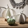 Small Sage Metal Pumpkin Green 6.5"H Metal - 4 of 4