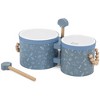 Label Label: Wooden Bongos - Blue, 2 Drum Sticks, Carry Handles, Ages 2+ - 2 of 4
