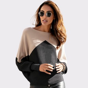 Women's Color Block Ribbed Knit Sweater - LASCANA - 1 of 4