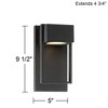 Possini Euro Design Pavel Modern Outdoor Wall Light Fixture Textured Black LED 9 1/2" for Post Exterior Barn Deck House Porch Yard Posts Patio Home - 4 of 4