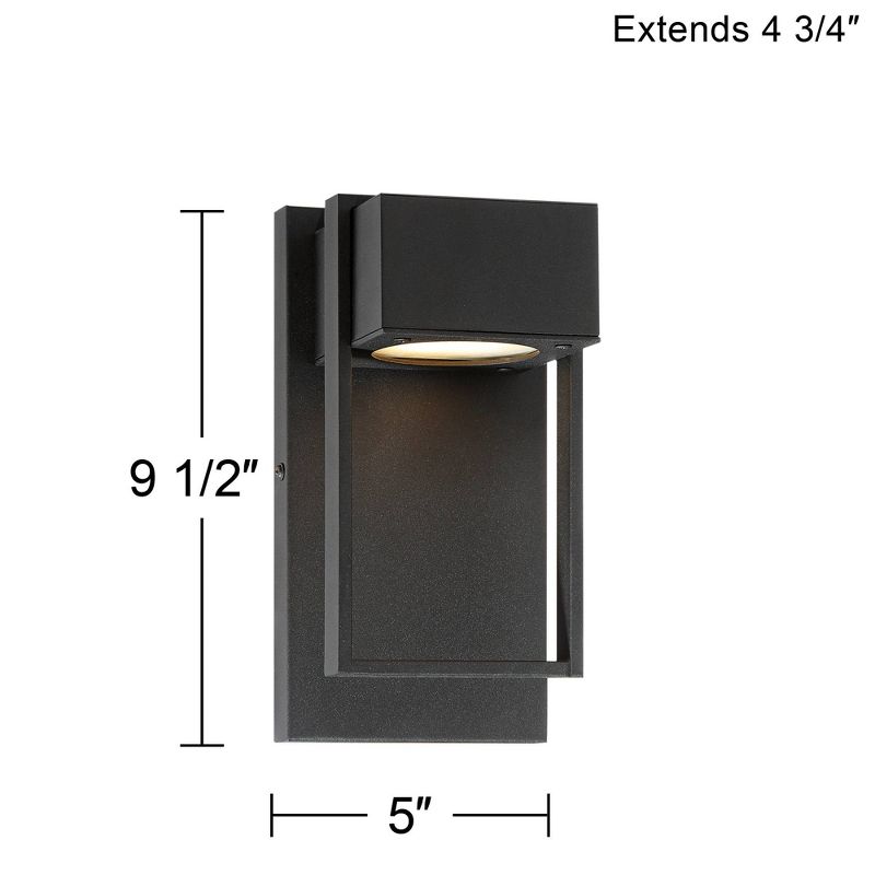 Possini Euro Design Pavel Modern Outdoor Wall Light Fixture Textured Black LED 9 1/2" for Post Exterior Barn Deck House Porch Yard Posts Patio Home, 4 of 8