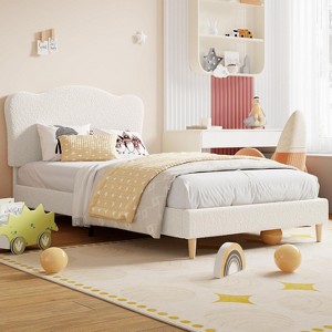 Bed Frame for Kids with Scallop Headboard - 1 of 4
