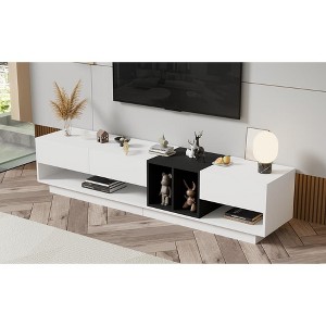 Grungis 3 Drawers TV Stand for TVs Up to 80 Inch,Console Table with Versatile Compartment for Bedroom,Living Room - 1 of 4