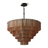 18-Lights Tiered Amber Glass Gold Chandelier - 3 of 4