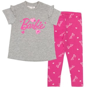 Barbie Little Girls Short Sleeve Graphic T-Shirt and Leggings 2-Piece Set - 1 of 4