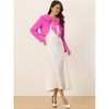 INSPIRE CHIC Women's Evening Bow Tie Front Turndown Collar Faux Fur Fluffy Cropped Coat - 2 of 4