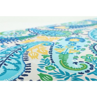 Amalia Paisley Blue 18.5" Square Outdoor Throw Pillows Set