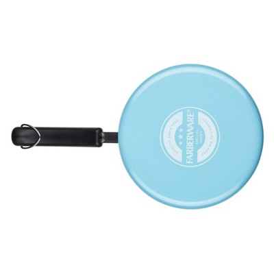 Turquoise Aluminum Nonstick Saucier with Pour Spout and Lid, 3 Quart