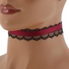 Unique Bargains Lace Bow Choker Pattern Adjustable choker necklace Wrap around wrist bracelet Black Red 1 Pc - 2 of 4
