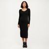 Anna-Kaci Women's Ribbed Knit Maternity Dress with Long Sleeves, Scoop Neckline and Stretch Fit Designed - 3 of 4