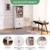 Farmhouse Bookshelf, 72" Tall Bookshelf with Doors and Drawer, 15" Deep Farmhouse Book Shelf with Storage Cabinet, Floor Standing Book Case - 4 of 4