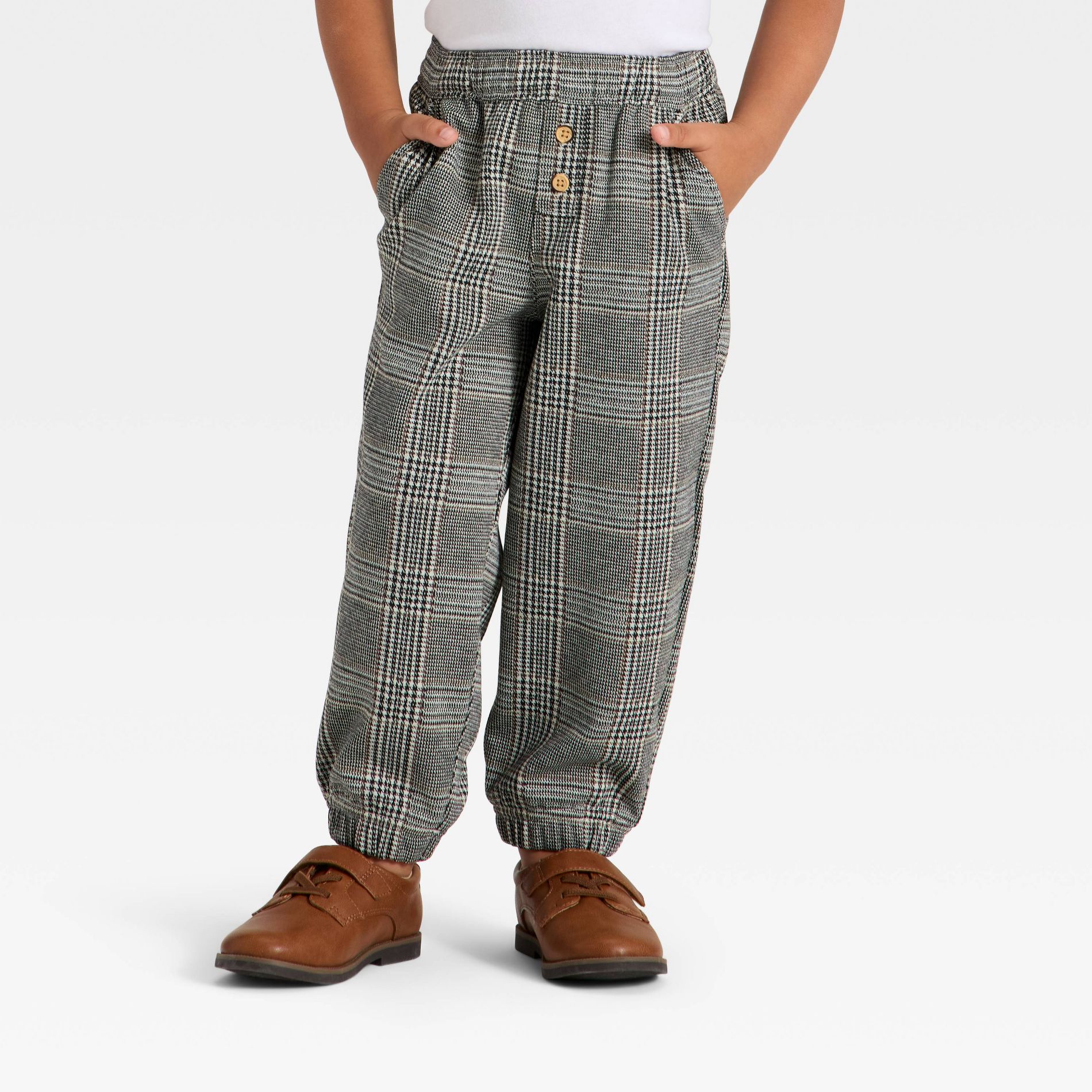 Toddler Boys' Plaid Holiday Pants - Cat & Jack™ Gray