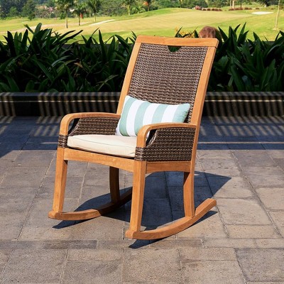 Palma Teak Patio Rocking Chair with Cushion - Cambridge Casual