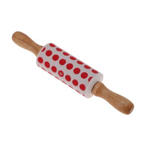 Unique Bargains Rolling Pin Small Silicone Solid Wood 1 Pc - 1 of 4