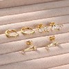 3Pairs 925 Sterling Silver, 14K Gold Plated Small Huggie Hoop Earrings Sets for Multiple Piercing CZ Cartilage Earrings Stacks - 4 of 4