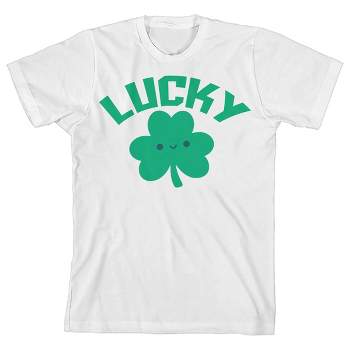 St. Patrick's Day Lucky Crew Neck Short Sleeve White Youth T-shirt