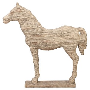 Olivia & May Traditional Carved Horse Sculpture 19": Resin Decorative Statue, Indoor Tabletop Decor - 1 of 4